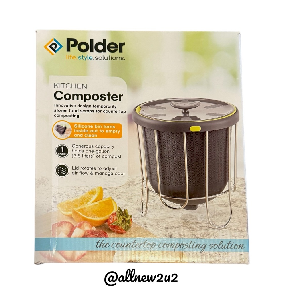 Polder Kitchen Composter Countertop Composting Solution KTH-1415-425 1 Gal 3.8L